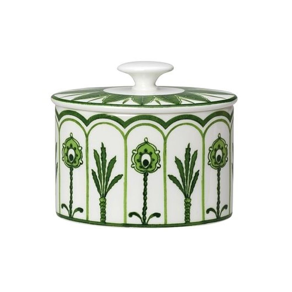 William Edwards Sultans Garden Green Bone China 8 Ounce Oval Sugar Bowl, 12 Count