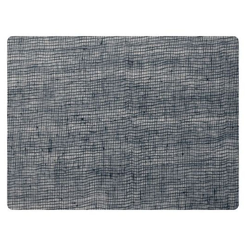 Modern Twist Denim Blue Linen Silicone 16 X 12 Inch Placemat, 12 Count