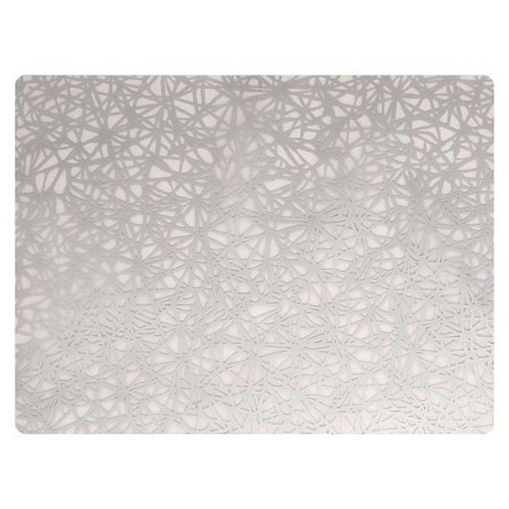 Modern Twist Silver Twine Silicone 16 X 12 Inch Placemat, 12 Count