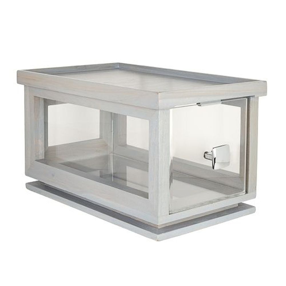 Dw Haber Fusion Buffet Grey Wash Wood Bakery Box, 14 X 8.5 X 8 Inch