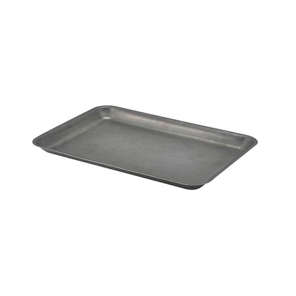 Genware Vintage 12 1/2" X 10 1/2 Inch Stainless Steel Tray, 12 Count