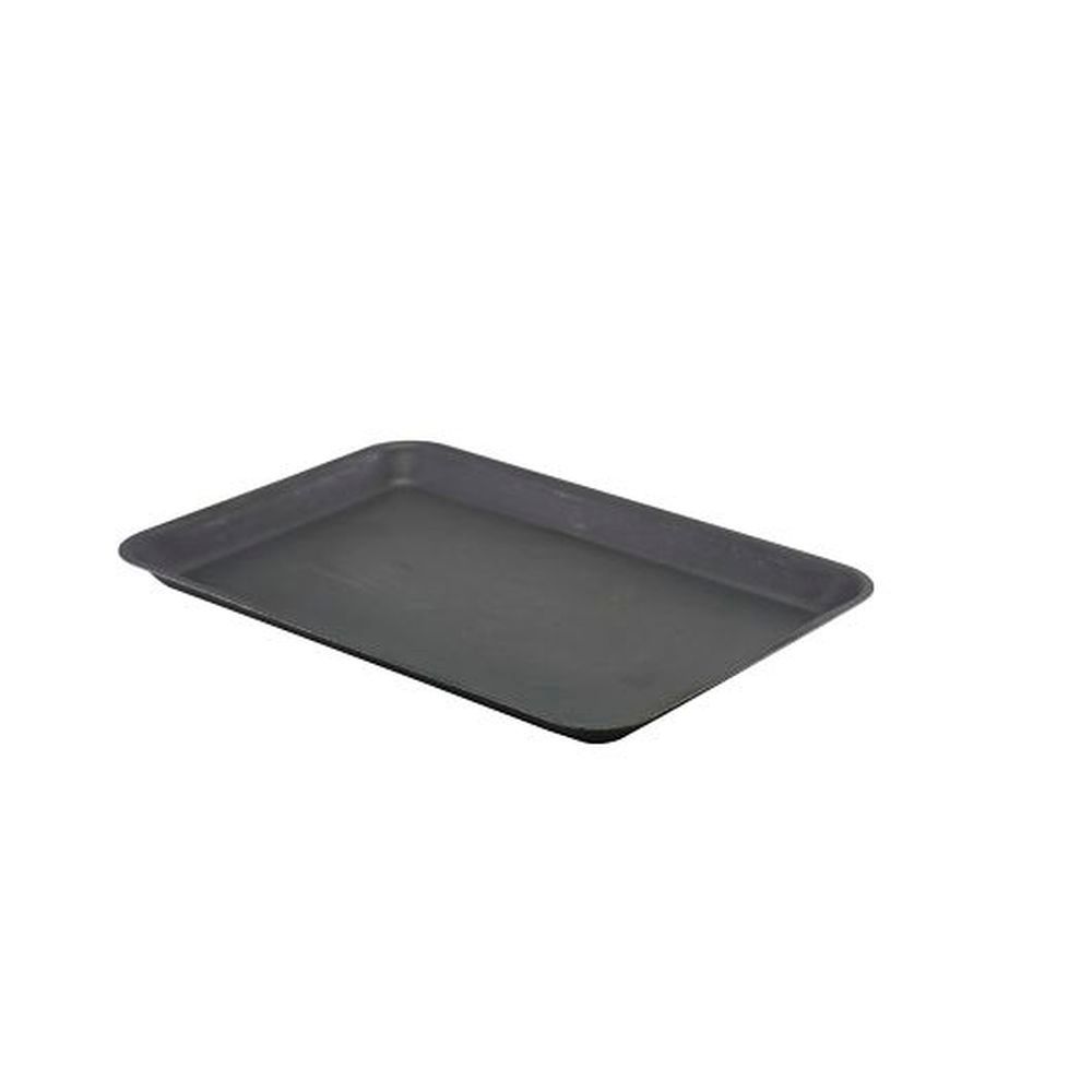 Genware Vintage Black 12.5 Inch 18/0 Stainless Steel Tray, 12 Count