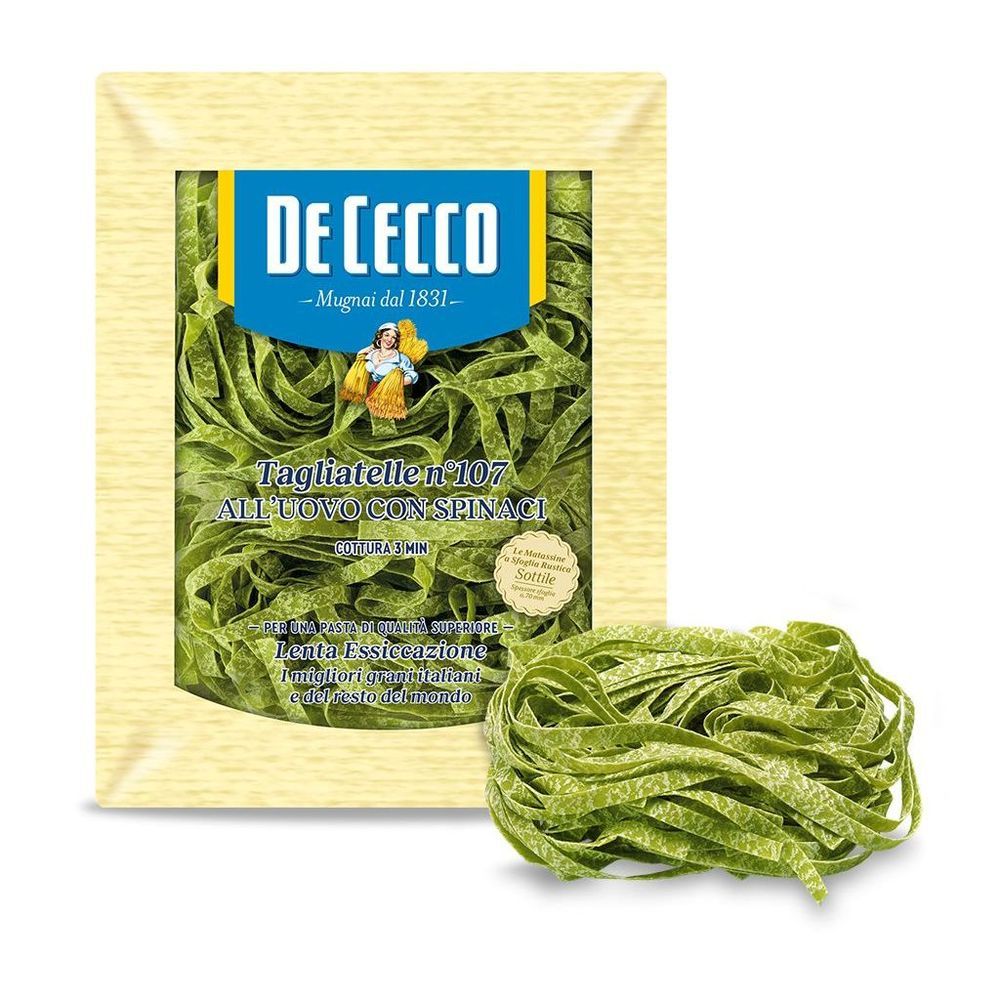 De Cecco Number 107 Spinach Tagliatelle, 8.8 Ounce -- 12 Per Case
