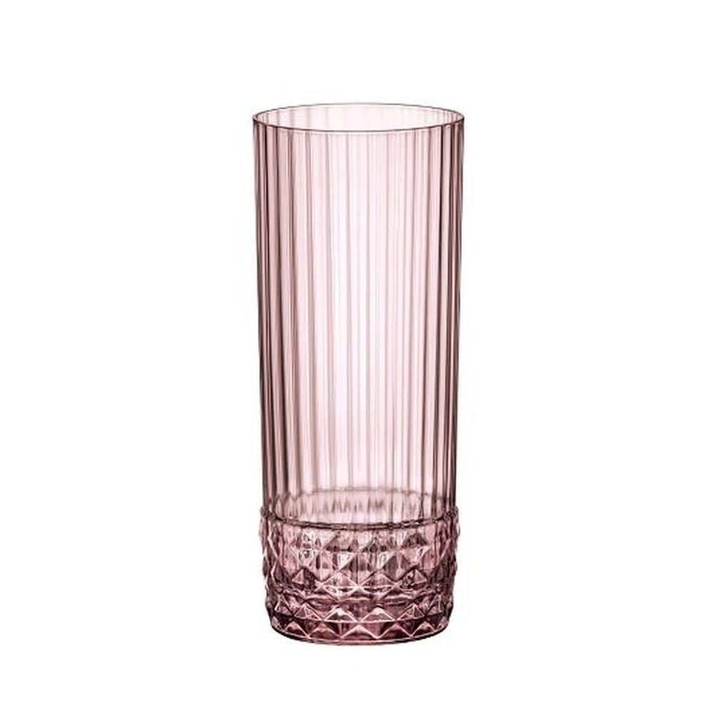 Bormioli Rocco America '20s Lilac Rose 13.5 Ounce Long Drink Glass, 24 Count