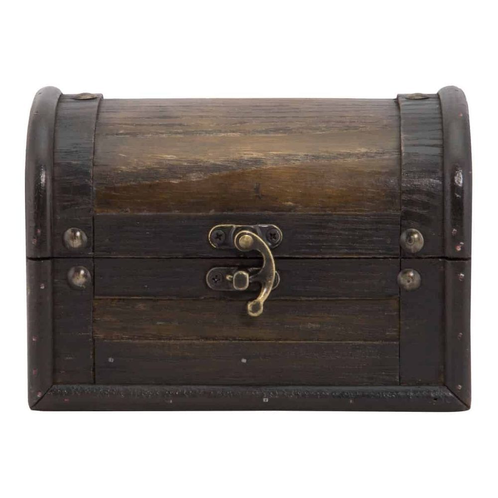 American Metalcraft Brown Wood Bill Presenter Treasure Box, 6 X 4 X 4-1/4 Inch