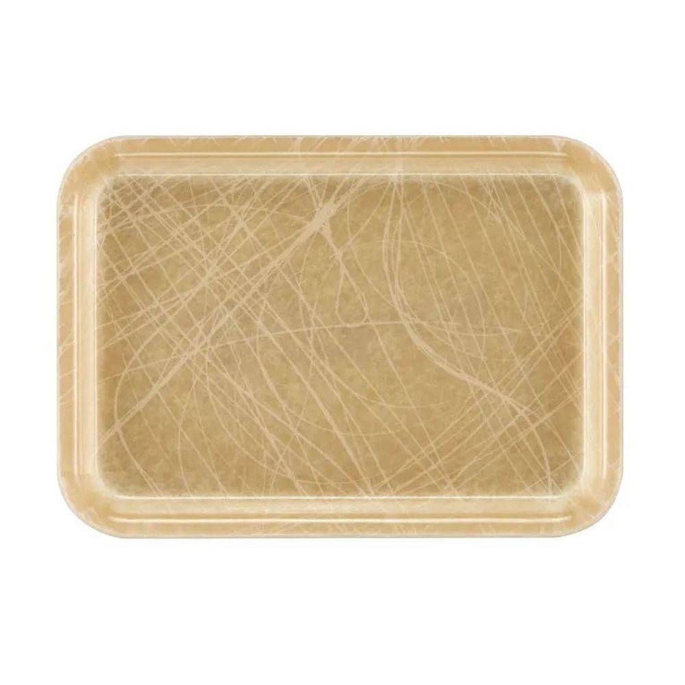 Cambro Camtrays Abstract Tan Fiberglass Rectangular Low Profile Rim Tray, 4 1/4 X 6 Inch -- 12 Per Case