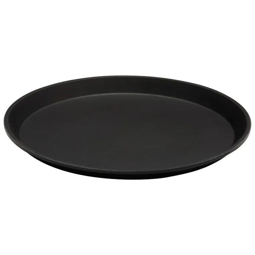 Cambro Camtread Black Satin Fiberglass Round Tray, 9 Inch -- 12 Per Case