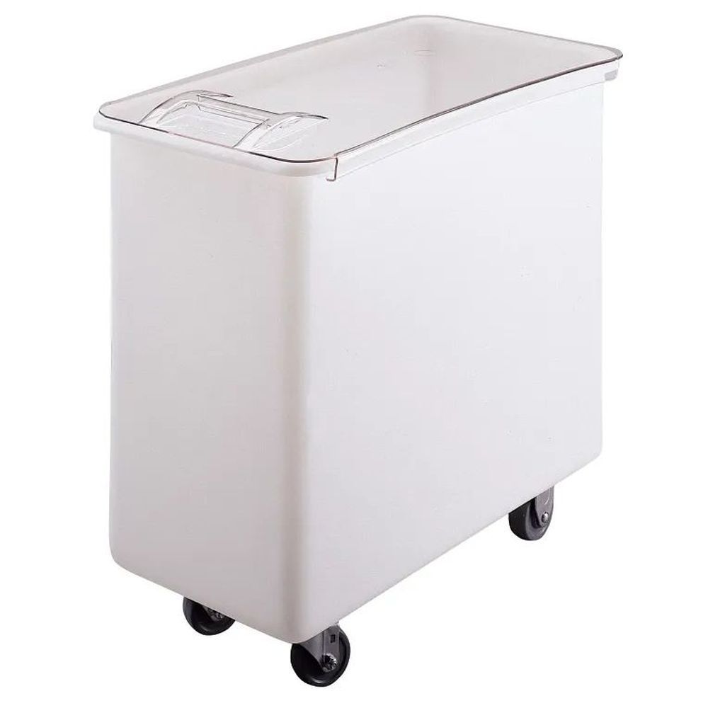 Cambro White 36 Liquid Gallon Mobile Ingredient Bin With Single Flat Lid, 15 1?4 X 29 1?2 X 29 Inch