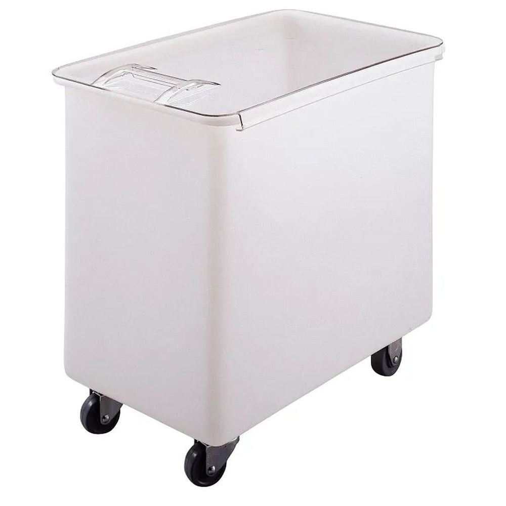 Cambro White 42.5 Liquid Gallon Mobile Ingredient Bin With Single Flat Lid, 18 1?2 X 29 1?2 X 29 Inch