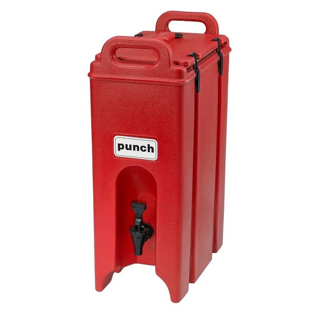 Cambro Camtainers Hot Red Plastic Insulated Beverage Server, 4 3/4 Gallon Capacity