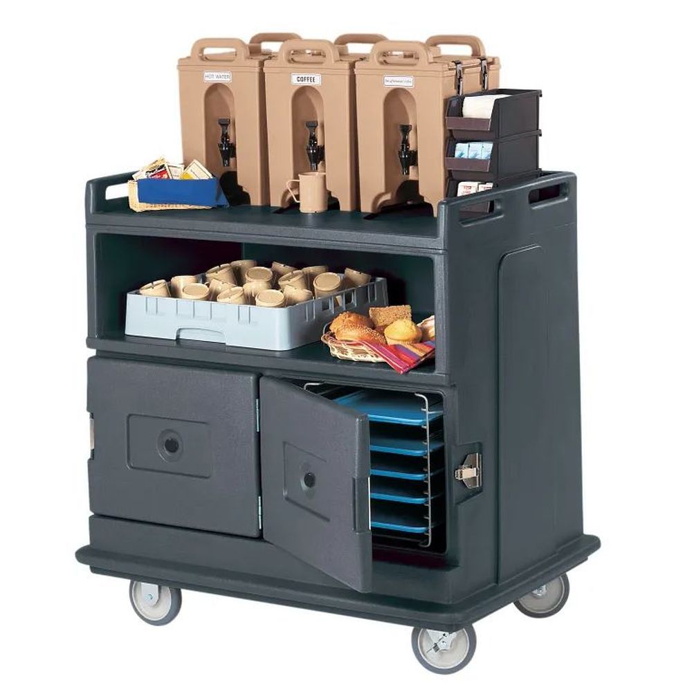 Cambro Granite Gray Molded Top Counter Insulated Beverage Service Cart, 44 1/2 X 30 X 44 Inch