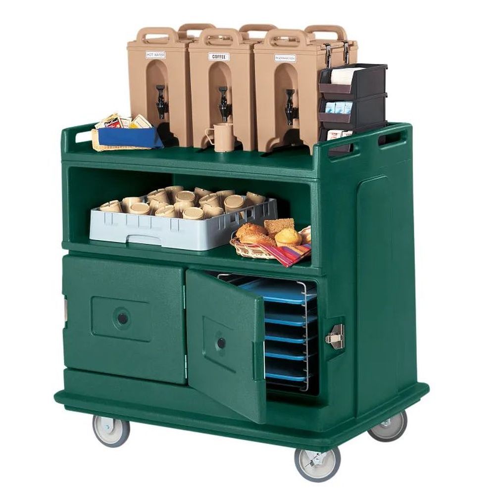 Cambro Granite Green Molded Top Counter Insulated Beverage Service Cart, 44 1/2 X 30 X 44 Inch