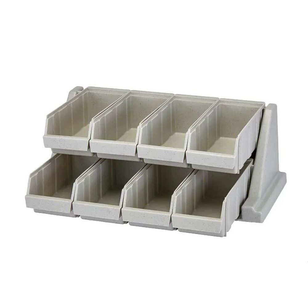 Cambro Speckled Gray Polyethylene Versa Organizer Rack With 8 Bins, 25 1/8 X 17 1/4 X 9 1/4 Inch
