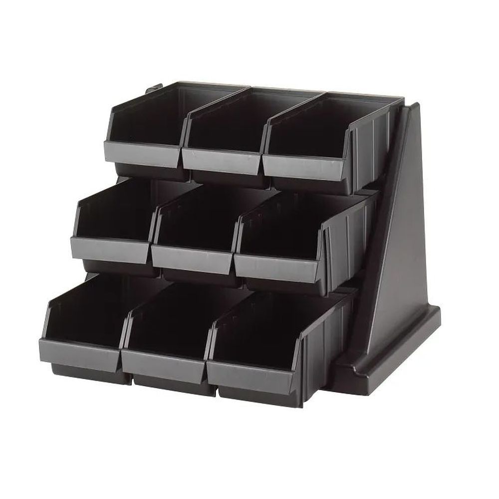 Cambro Black Polyethylene Versa Organizer Rack With 9 Bins, 20 1?8 X 21 3?8 X 14 1?4 Inch
