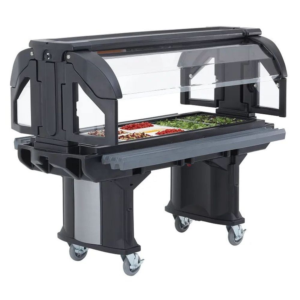 Cambro Black Standard Height Versa Food Bar With Standard Casters, 5 Feet