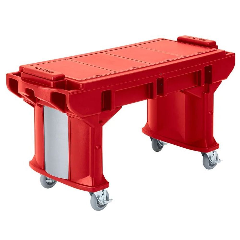 Cambro Hot Red Standard Height Versa Work Table With Standard Caster, 5 Feet