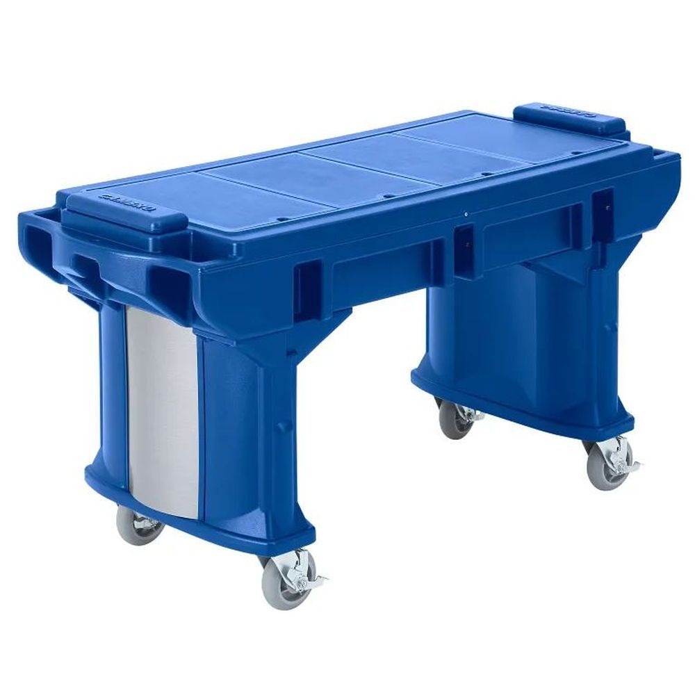 Cambro Navy Blue Standard Height Versa Work Table With Heavy Duty Casters, 6 Feet