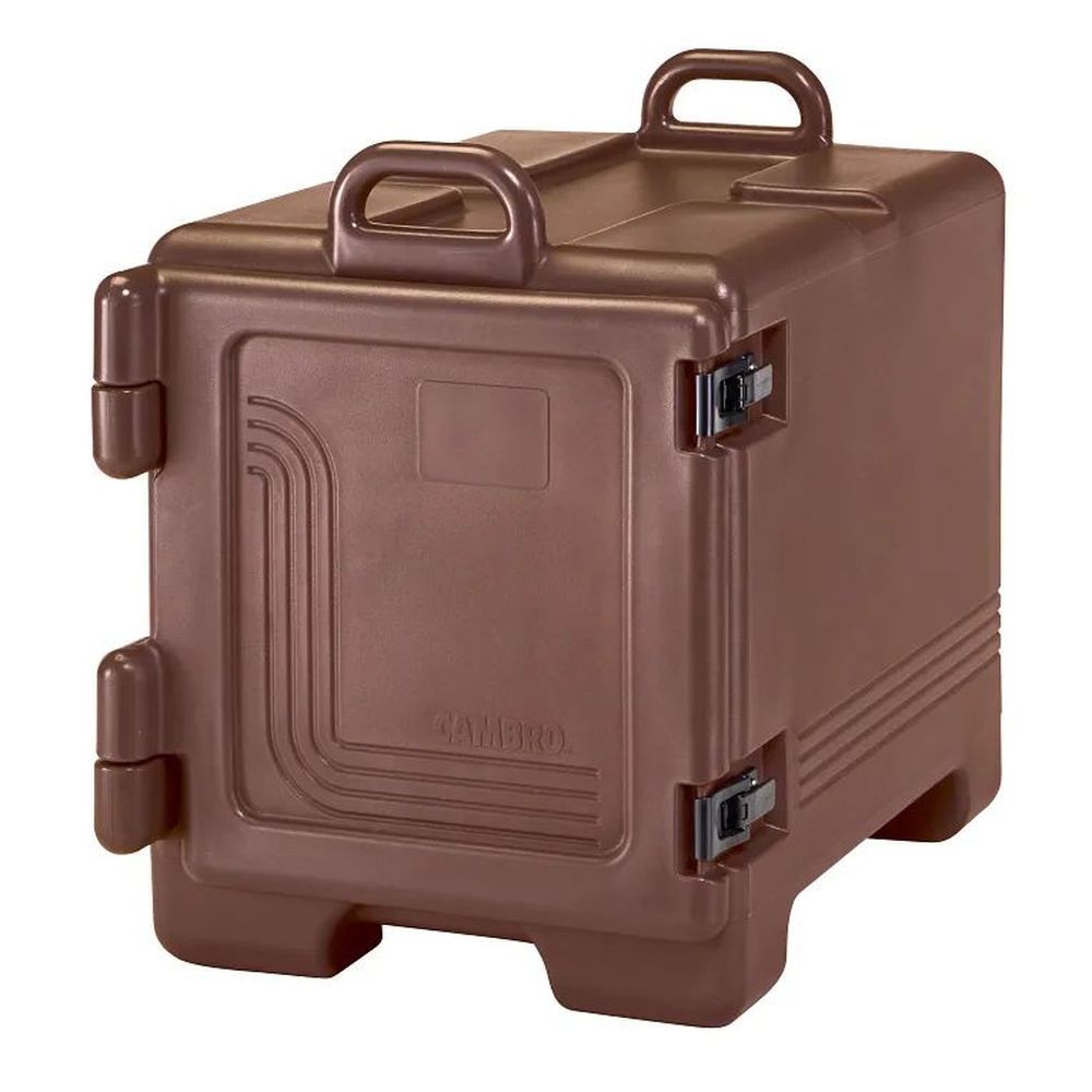 Cambro Dark Brown Insulated Front Loading Sheet Pan, Trays And Food Pan Combo Carrier, 17 X 25 3/4 X 22 3/8 Inch