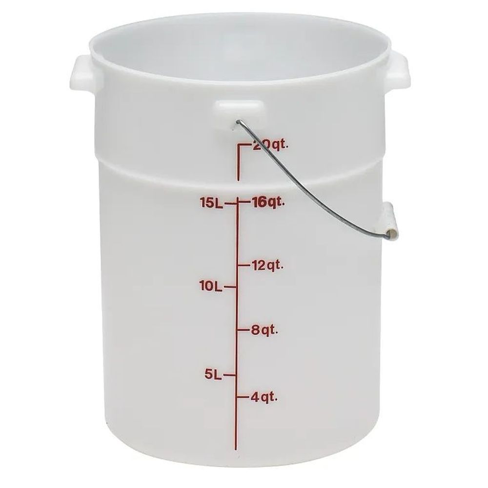 Cambro White Poly Pail With Bail, 22 Quart Capacity -- 6 Per Case