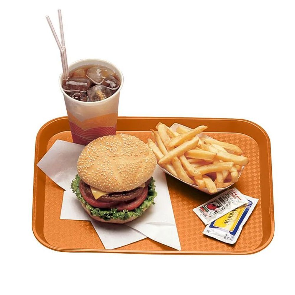 Cambro Orange Polypropylene Fast Food Tray, 10 7/16 X 13 9/16 Inch -- 24 Per Case