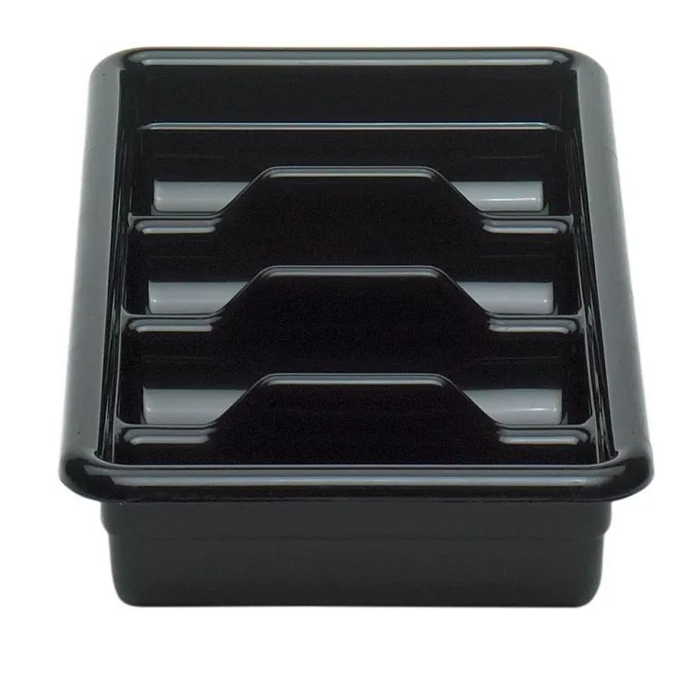Cambro Cambox Black Poly 4 Compartment Cutlery Bus Box, 11 3/8 X 20 7/16 X 3 3/4 Inch -- 12 Per Case