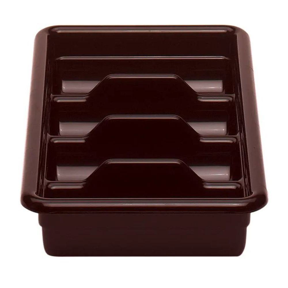 Cambro Cambox Dark Brown Regal 4 Compartment Cutlery Bus Box, 11 3/8 X 20 7/16 X 3 3/4 Inch -- 12 Per Case