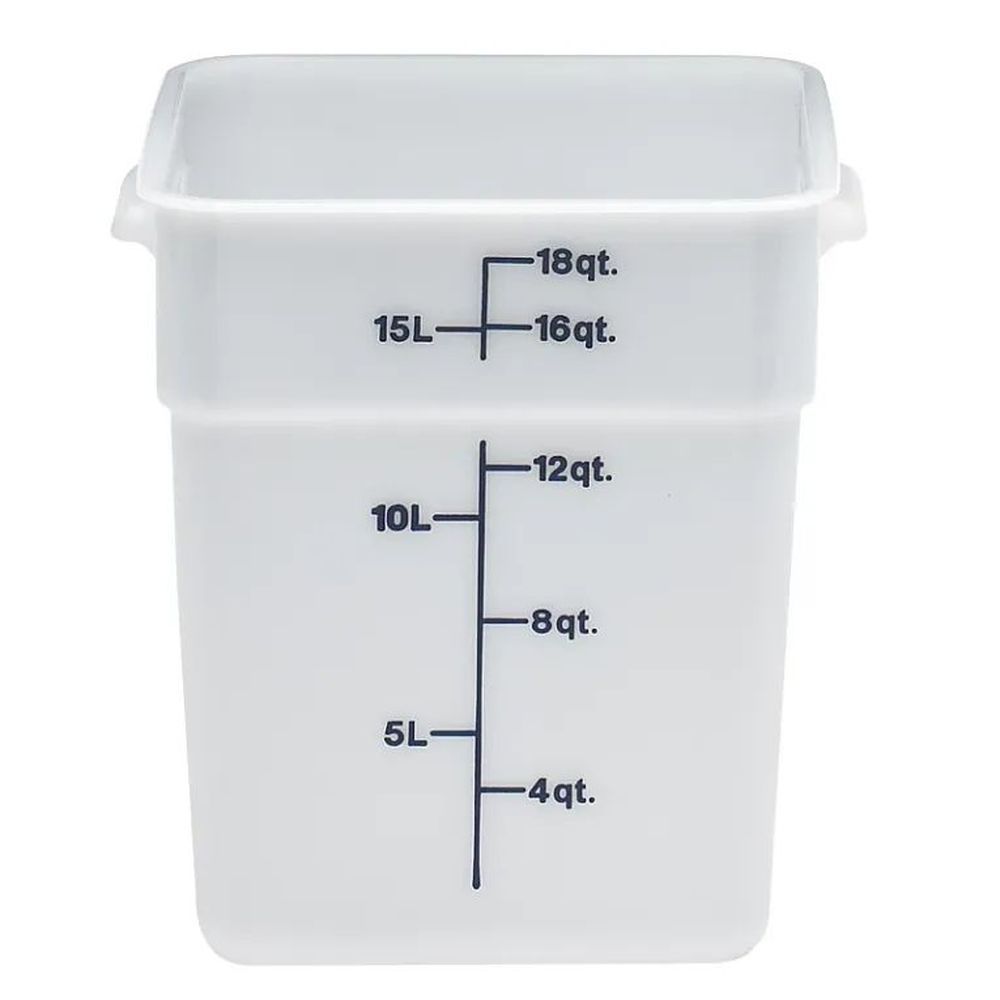 Cambro Camsquares Classic White Poly 18 Quart Food Storage Container With Midnight Blue Graduation, 11 1/4 X 12 1/4 X 12 5/8 Inch -- 6 Per Case