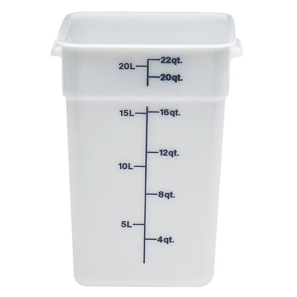 Cambro Camsquares Classic White Poly 22 Quart Food Storage Container With Midnight Blue Graduation, 11 1/4 X 12 1/4 X 15 3/4 Inch -- 6 Per Case