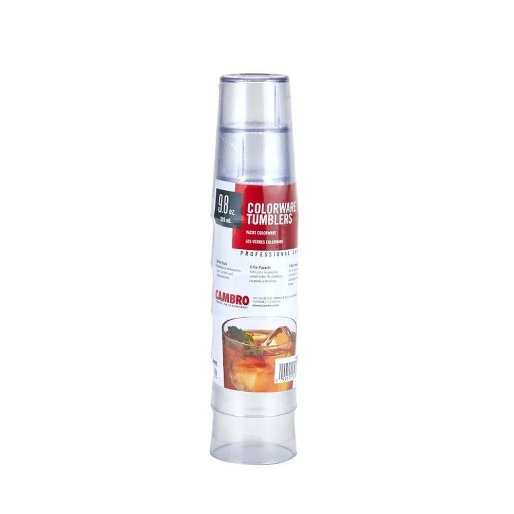Cambro Colorware Clear Tumbler - Multi Pack, 9.5 Ounce Capacity -- 12 Per Case