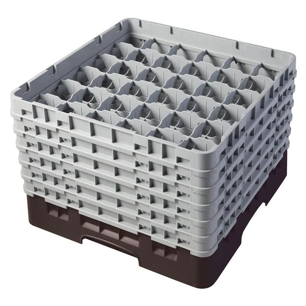 Cambro Camrack Brown Plastic Full Size 36 Compartment Glass Rack For 2 7/8 X 11 3/4 Inch Glass, 19 3?4 X 19 3?4 X 13 3/4 Inch -- 2 Per Case