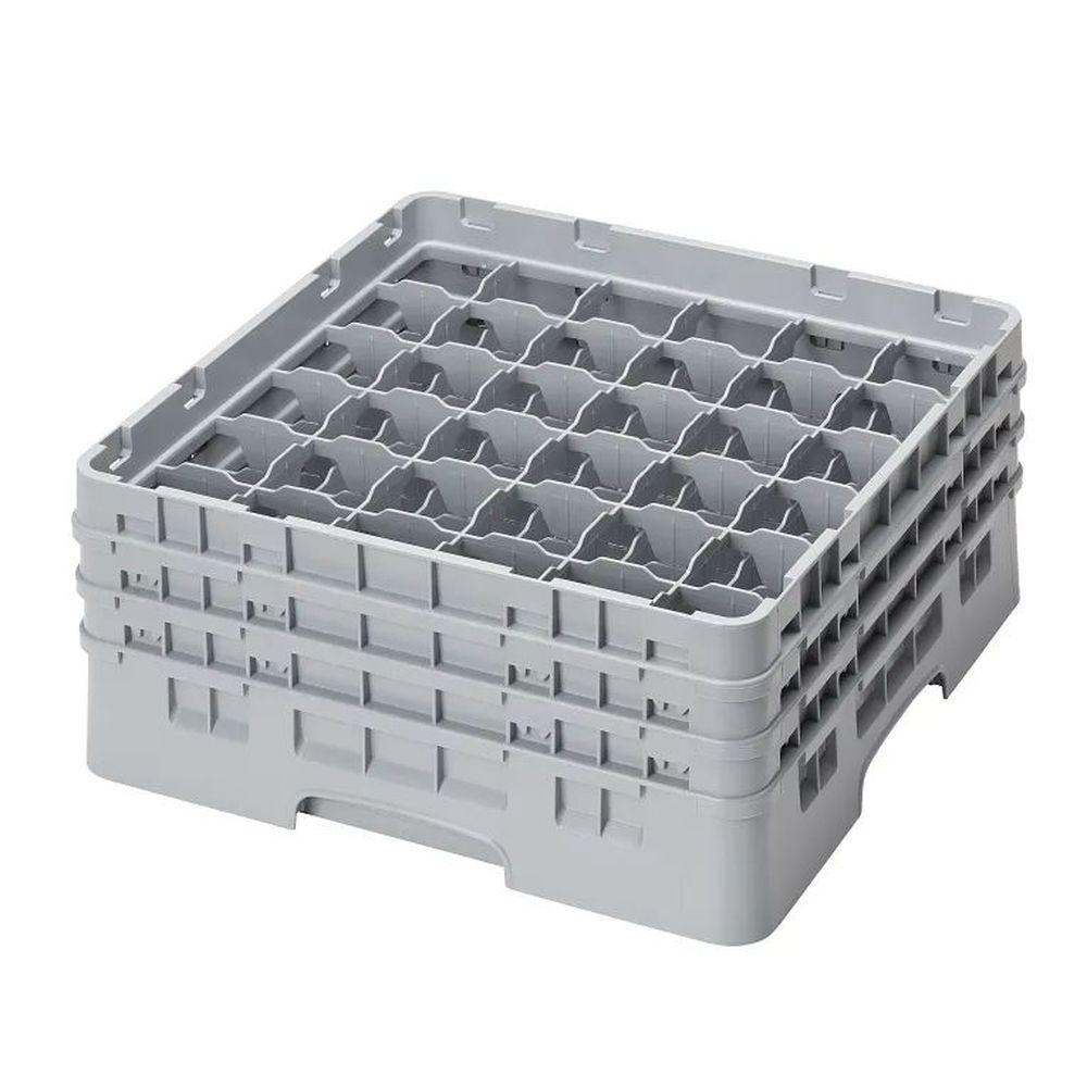 Cambro Camrack Soft Gray Plastic Full Size 36 Compartment Glass Rack For 2 7/8 X 6 7/8 Inch Glass, 19 3?4 X 19 3?4 X 8 7?8 Inch -- 3 Per Case