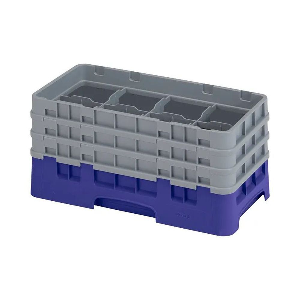 Cambro Camrack Navy Blue Plastic Half Size 8 Compartment Glass Rack For 4 1?16 X 6 7/8 Inch Glass, 193?4 X 10 X 87?8 Inch -- 3 Per Case