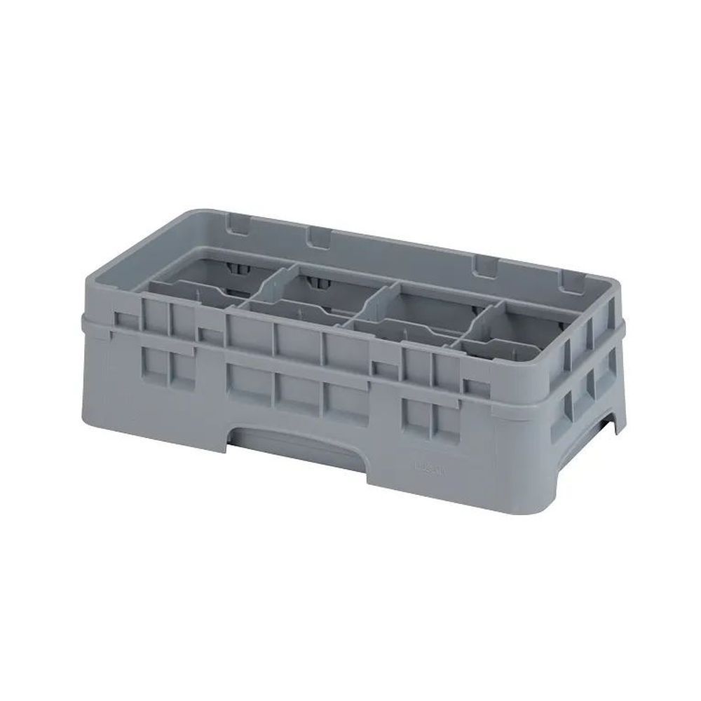 Cambro Camrack Soft Gray Plastic Half Size 8 Compartment Glass Rack For 4 1?16 X 3 5/8 Inch Glass, 19 3/4 X 10 X 5 5/8 Inch -- 5 Per Case