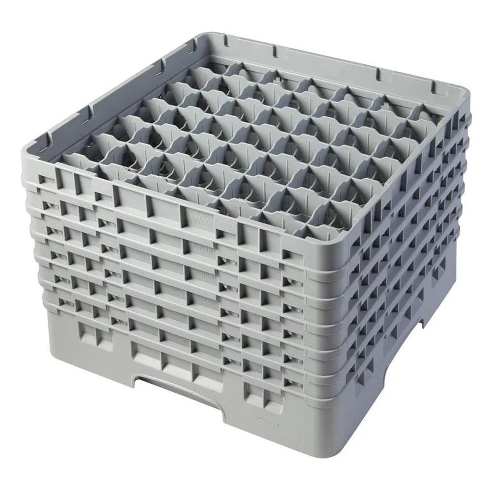 Cambro Camrack Soft Gray Plastic Full Size 49 Compartment Glass Rack For 2 7?16 X 11 3/4 Inch Glass, 19 3/4 X 19 3/4 X 13 3/4 Inch -- 2 Per Case
