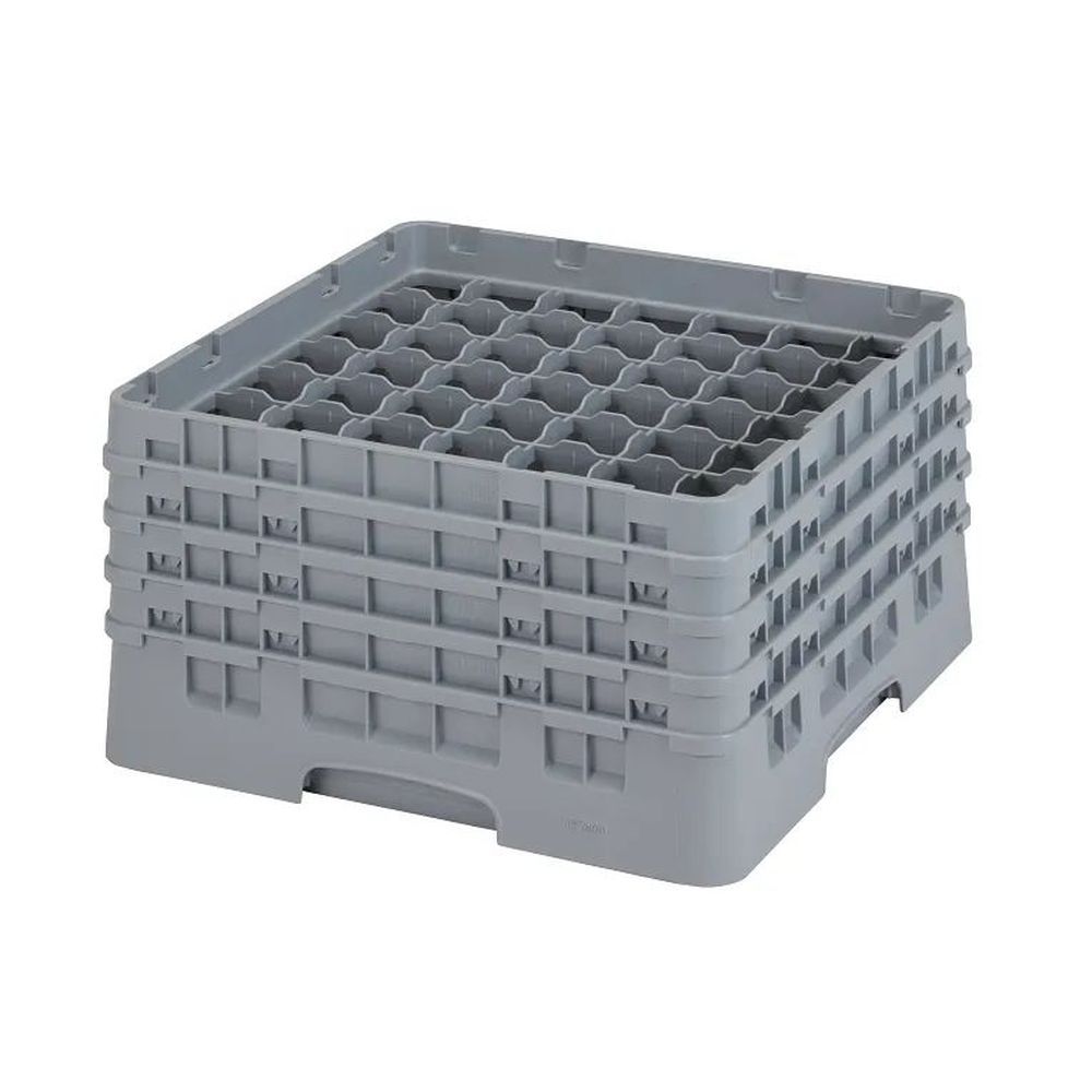Cambro Camrack Soft Gray Plastic Full Size 49 Compartment Glass Rack For 2 7?16 X 8 1/2 Inch Glass, 19 3/4 X 19 3/4 X 10 1/2 Inch -- 2 Per Case