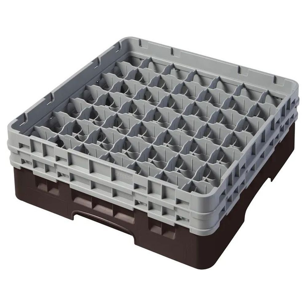 Cambro Camrack Brown Plastic Full Size 49 Compartment Glass Rack For 2 7?16 X 5 1/4 Inch Glass, 19 3?4 X 19 3?4 X 7 1/4 Inch -- 4 Per Case