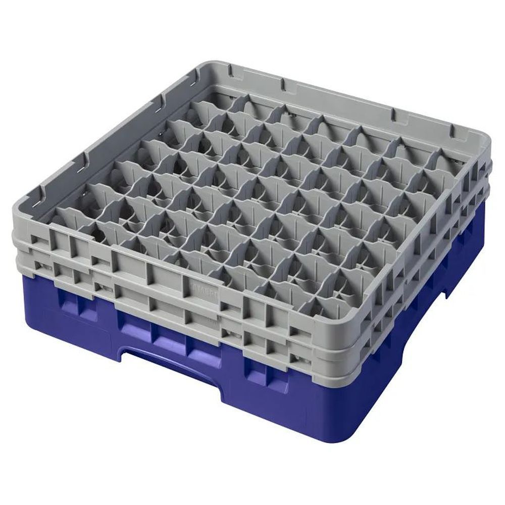 Cambro Camrack Navy Blue Plastic Full Size 49 Compartment Glass Rack For 2 7?16 X 5 1/4 Inch Glass, 19 3?4 X 19 3?4 X 7 1/4 Inch -- 4 Per Case