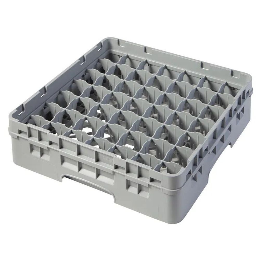 Cambro Camrack Soft Gray Plastic Full Size 49 Compartment Glass Rack For 2 7?16 X 3 5/8 Inch Glass, 19 3/4 X 19 3/4 X 5 5/8 Inch -- 5 Per Case