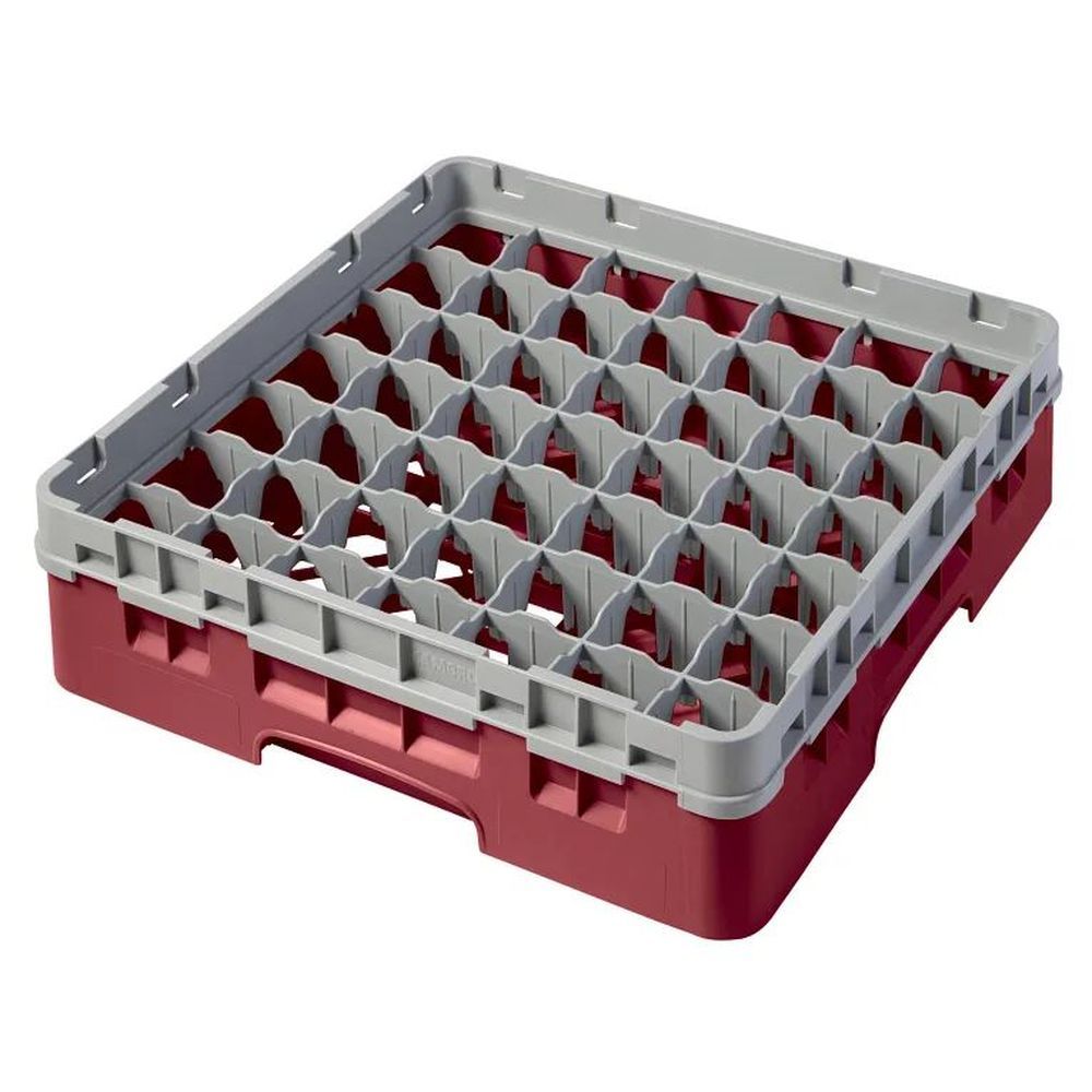 Cambro Camrack Cranberry Plastic Full Size 49 Compartment Glass Rack For 2 7?16 X 3 5/8 Inch Glass, 19 3?4 X 19 3?4 X 5 5/8 Inch -- 5 Per Case