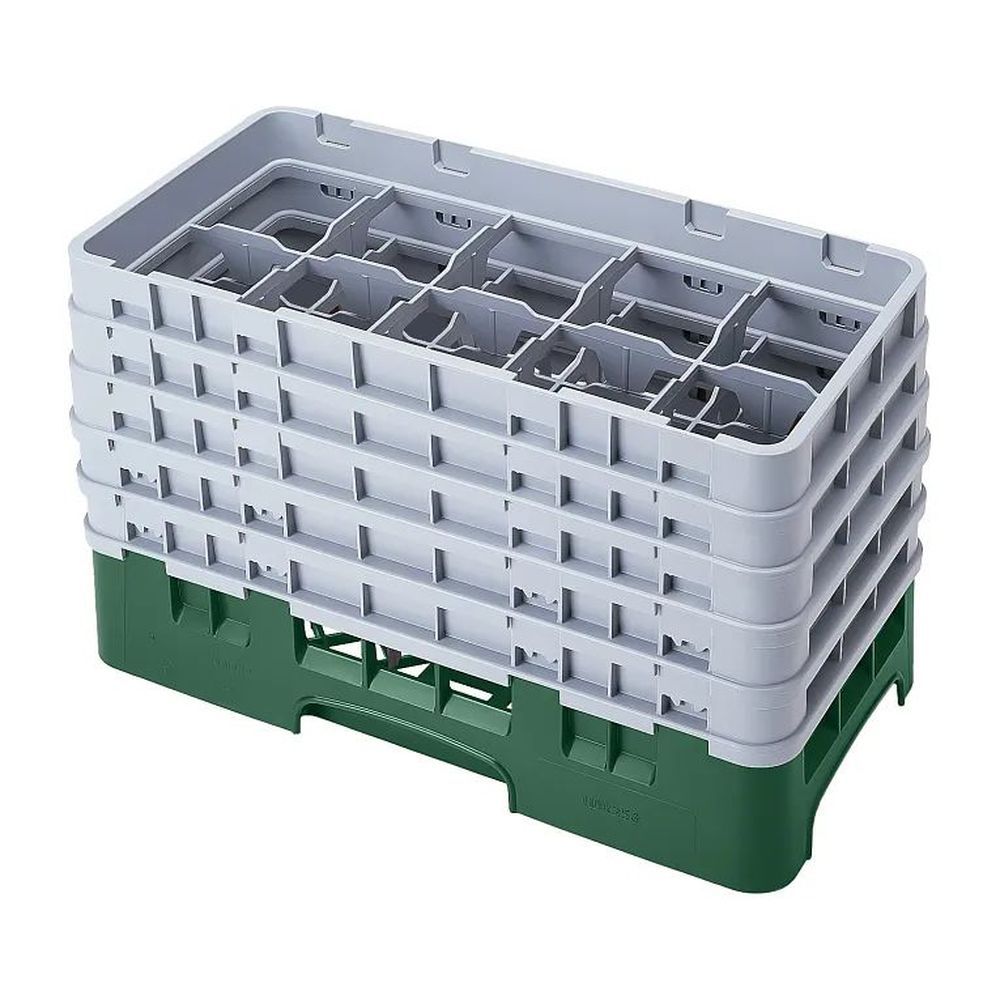 Cambro Camrack Sherwood Green Plastic Half Size 17 Compartment Glass Rack For 2 7?8 X 10 1/8 Inch Glass, 19 3/4 X 10 X 12 1/8 Inch -- 2 Per Case