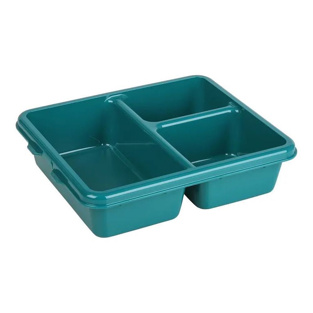 Cambro Camwear Teal Polycarbonate 3 Compartment Meal Delivery Tray, 11 X 9 X 2 9/16 Inch -- 24 Per Case