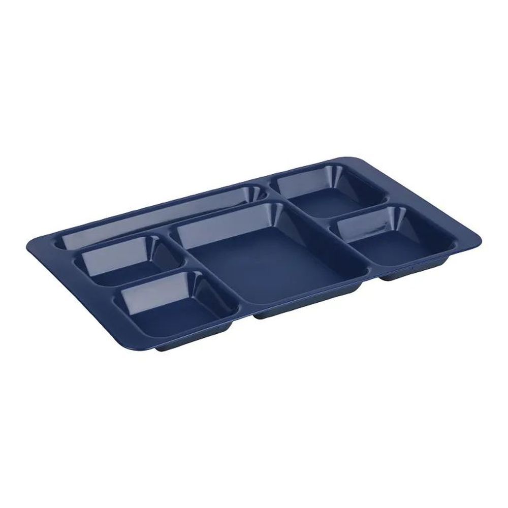 Cambro Navy Blue Co Polymer Rectangular 2 X 2 Compartment School Tray, 15 X 9 Inch -- 24 Per Case