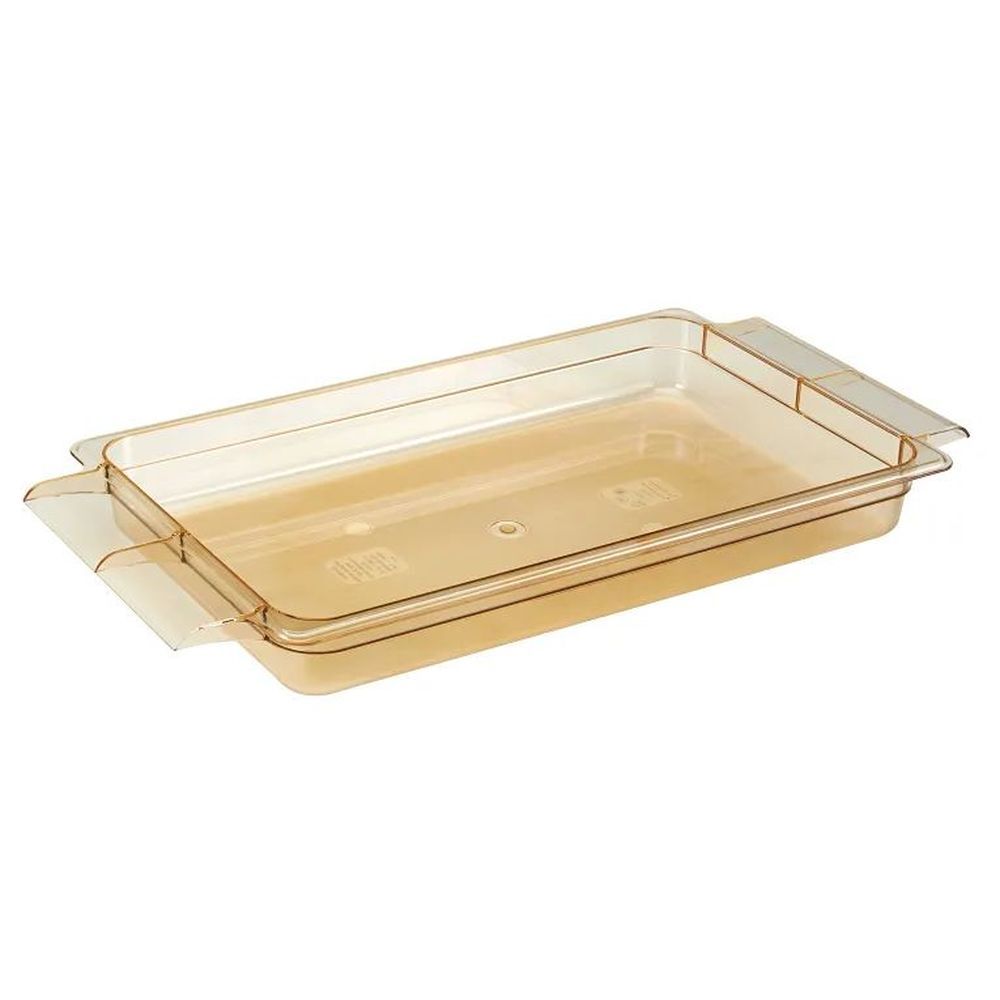 Cambro H-pan Amber 1/1 Gastronorm Polycarbonate High Heat Food Pan With Handles, 2 1/2 Inch Deep -- 6 Per Case