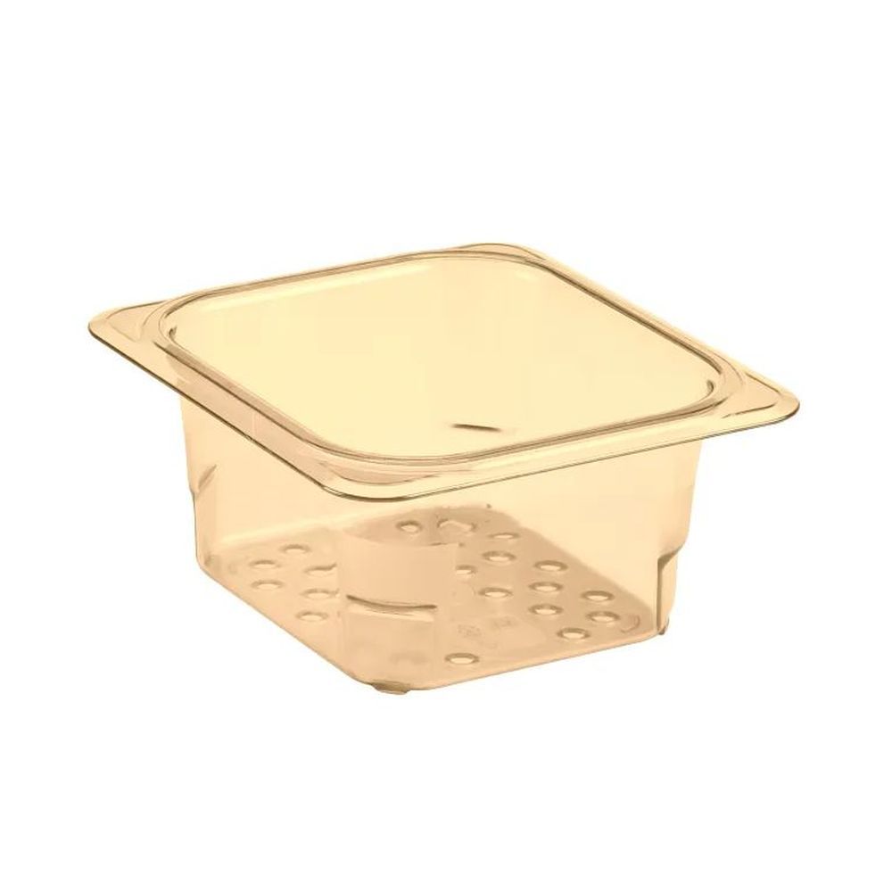 Cambro H-pan Amber Gn 1/6 Sixth Size High Heat Colander Pan, 6 3?8 X 6 15?16 X 3 Inch -- 6 Per Case