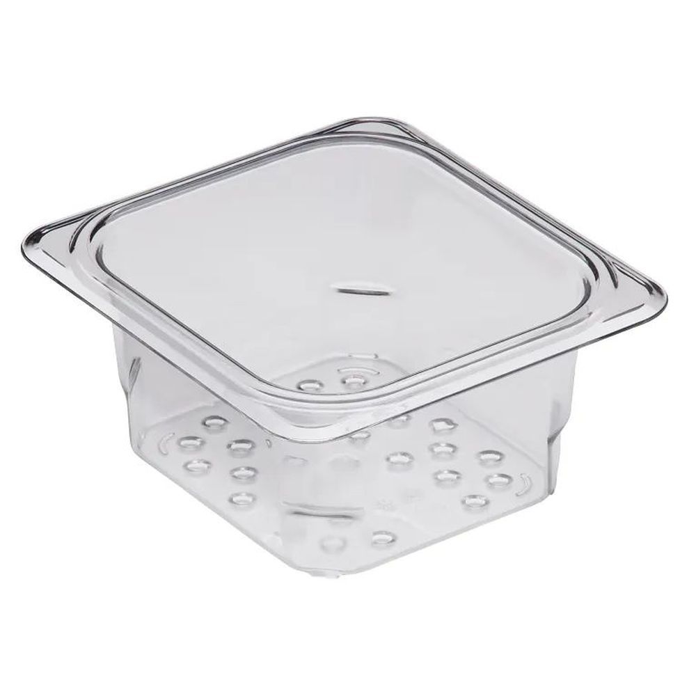 Cambro Camwear Clear Polycarbonate Gn 1/6 Colander Food Pan, 6 3?8 X 6 15?16 X 3 Inch -- 6 Per Case