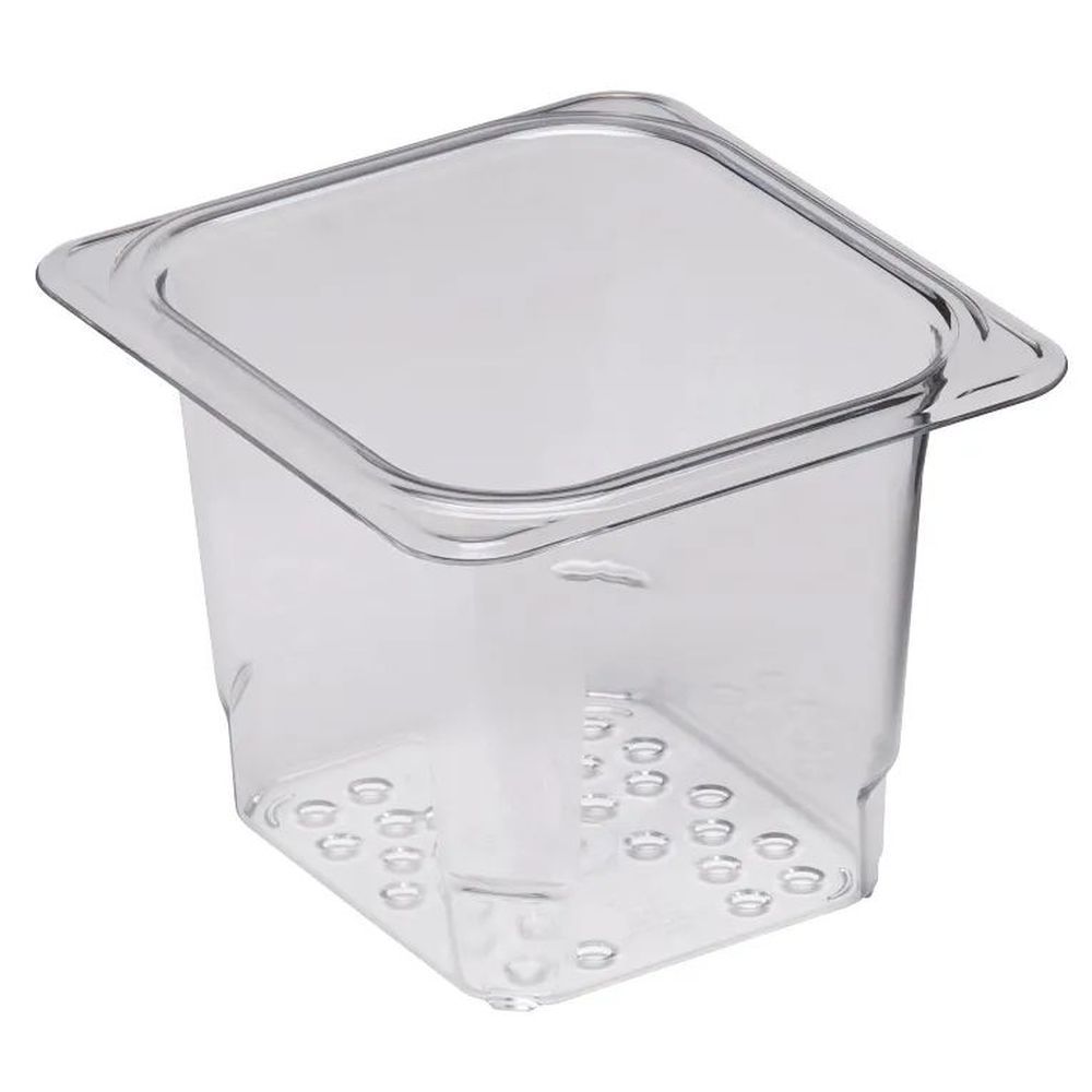 Cambro Camwear Clear Polycarbonate Gn 1/6 Colander Food Pan, 6 3?8 X 6 15?16 X 5 Inch -- 6 Per Case