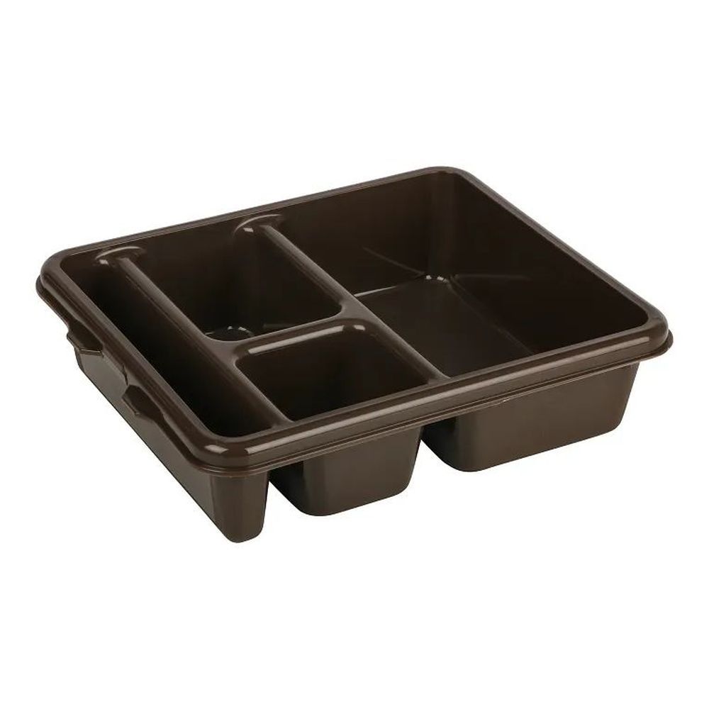 Cambro Brown Co Polymer 4 Compartment Meal Delivery Tray, 11 X 9 X 2 1/2 Inch -- 24 Per Case