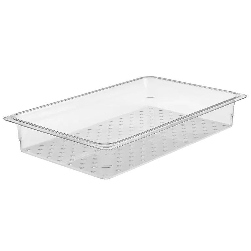 Cambro Camwear Clear Polycarbonate Gn 1/1 Colander Food Pan, 12 3?4 X 207?8 X 3 Inch -- 6 Per Case