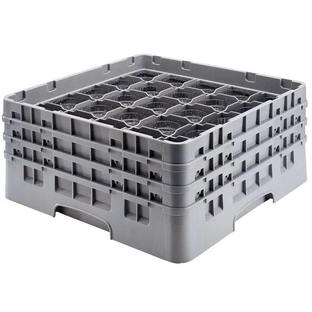 Cambro Camrack Soft Gray Plastic Full Size 36 Compartment Glass Rack For 2 7/8 X 6 1/8 Inch Glass, 19 3?4 X 19 3?4 X 7 1?4 Inch -- 4 Per Case