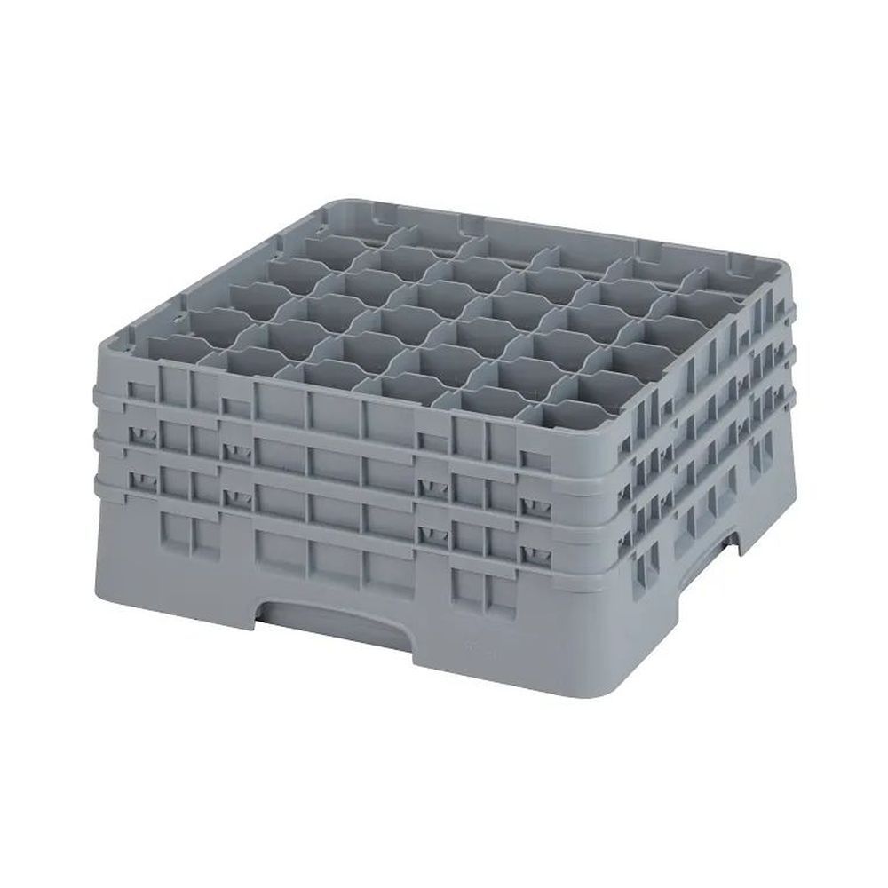 Cambro Camrack Soft Gray Plastic Full Size 36 Compartment Glass Rack For 2 7/8 X 7 3/4 Inch Glass, 19 3?4 X 19 3?4 X 8 7?8 Inch -- 3 Per Case